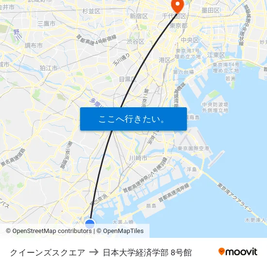 クイーンズスクエア to 日本大学経済学部 8号館 map