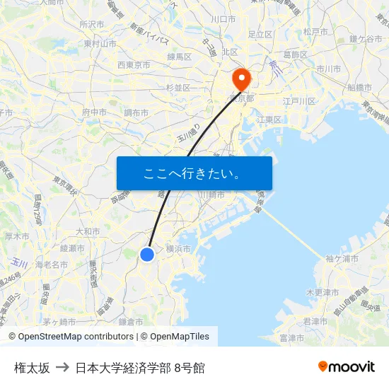 権太坂 to 日本大学経済学部 8号館 map