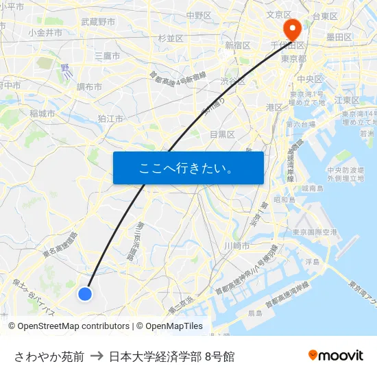 さわやか苑前 to 日本大学経済学部 8号館 map