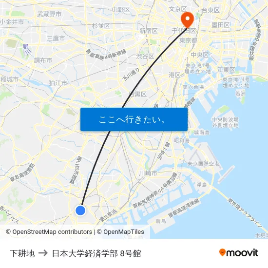 下耕地 to 日本大学経済学部 8号館 map