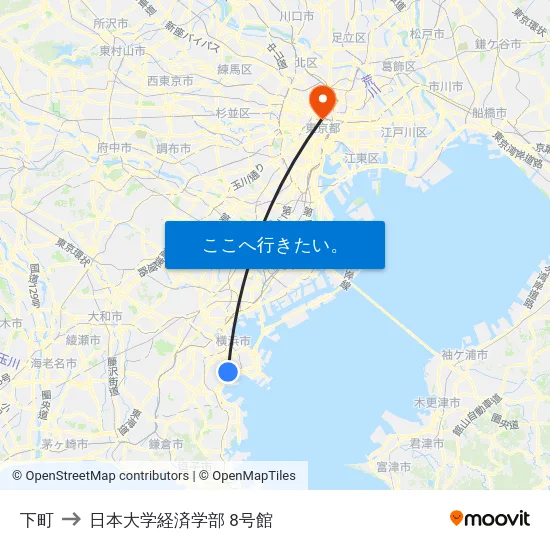 下町 to 日本大学経済学部 8号館 map