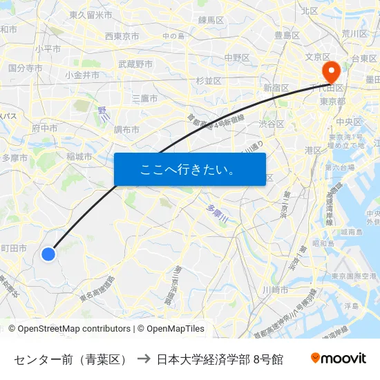 センター前（青葉区） to 日本大学経済学部 8号館 map
