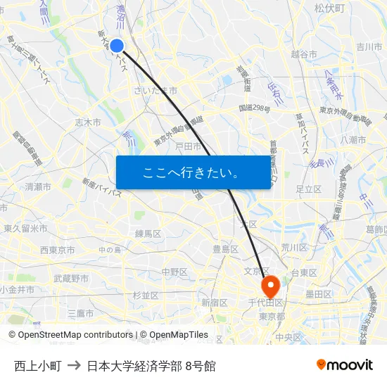 西上小町 to 日本大学経済学部 8号館 map