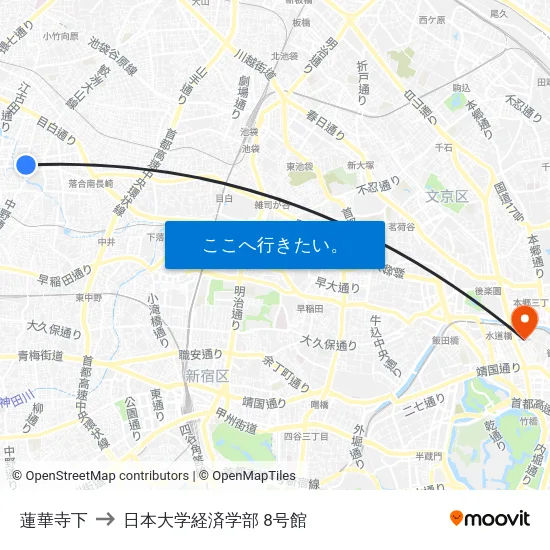 蓮華寺下 to 日本大学経済学部 8号館 map