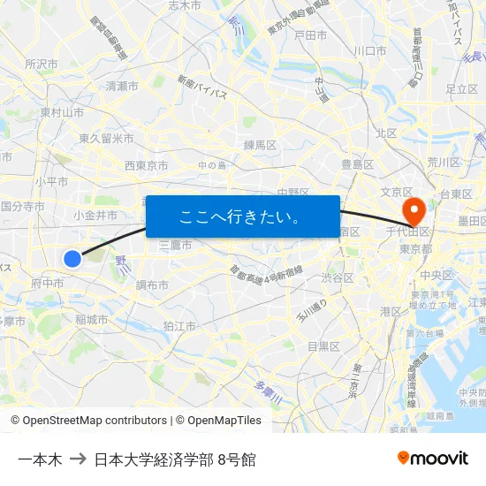 一本木 to 日本大学経済学部 8号館 map