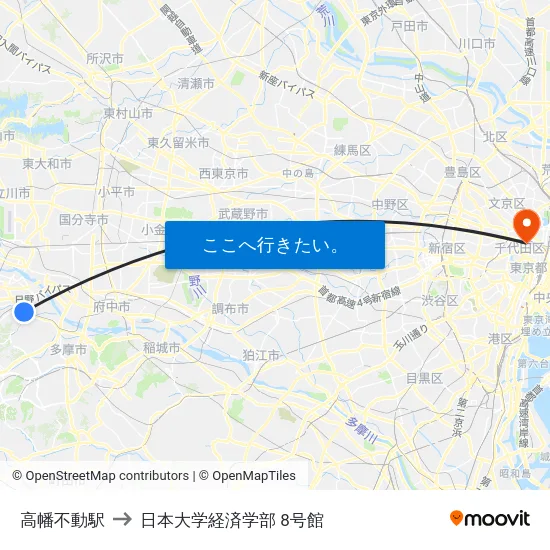高幡不動駅 to 日本大学経済学部 8号館 map