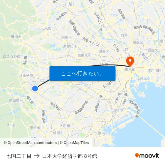 七国二丁目 to 日本大学経済学部 8号館 map