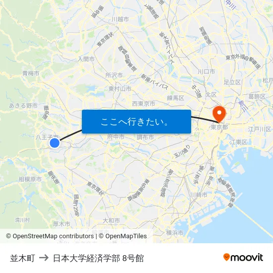 並木町 to 日本大学経済学部 8号館 map