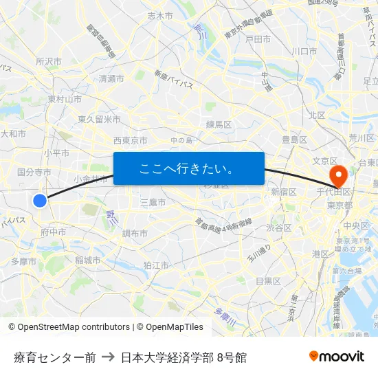 療育センター前 to 日本大学経済学部 8号館 map