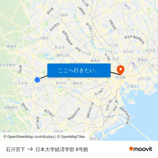 石川宮下 to 日本大学経済学部 8号館 map