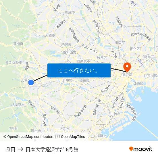 舟田 to 日本大学経済学部 8号館 map