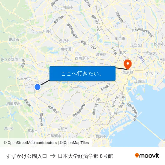 すずかけ公園入口 to 日本大学経済学部 8号館 map