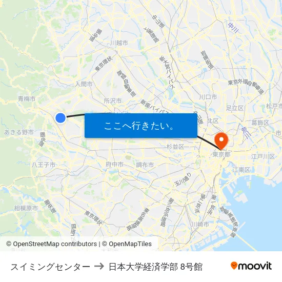 スイミングセンター to 日本大学経済学部 8号館 map