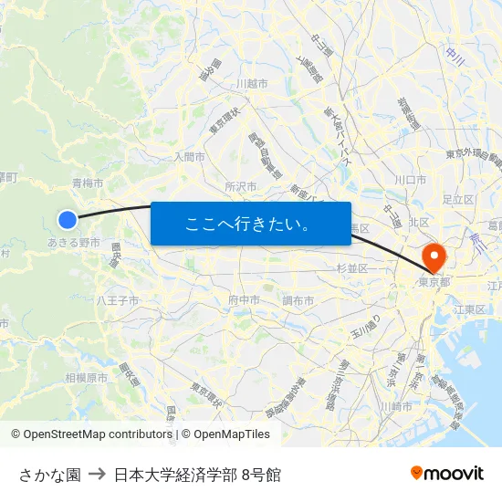 さかな園 to 日本大学経済学部 8号館 map