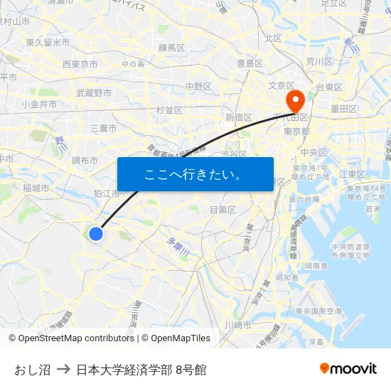 おし沼 to 日本大学経済学部 8号館 map