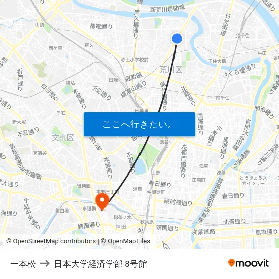 一本松 to 日本大学経済学部 8号館 map