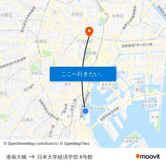 港南大橋 to 日本大学経済学部 8号館 map