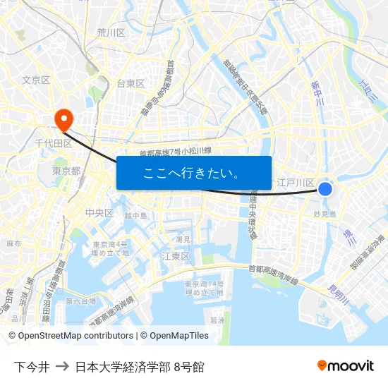 下今井 to 日本大学経済学部 8号館 map