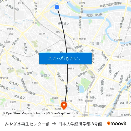 みやぎ水再生センター前 to 日本大学経済学部 8号館 map