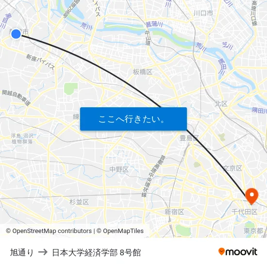 旭通り to 日本大学経済学部 8号館 map