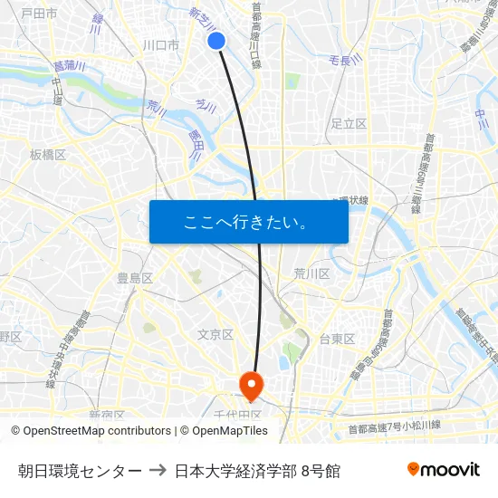 朝日環境センター to 日本大学経済学部 8号館 map