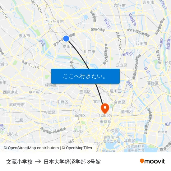文蔵小学校 to 日本大学経済学部 8号館 map