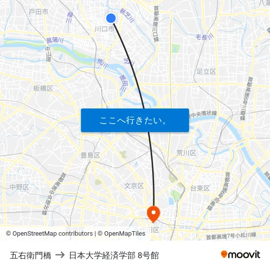 五右衛門橋 to 日本大学経済学部 8号館 map