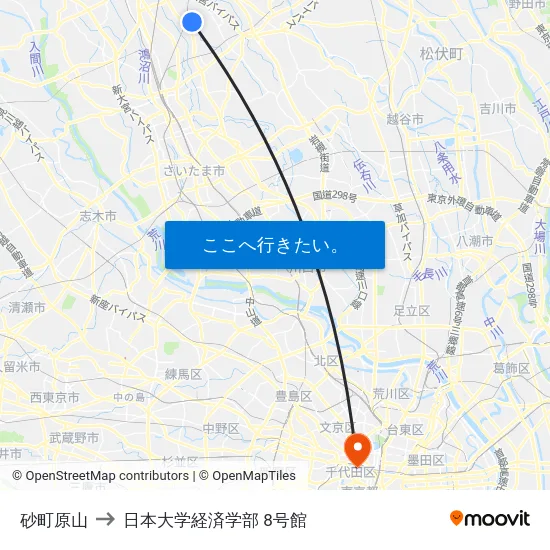 砂町原山 to 日本大学経済学部 8号館 map