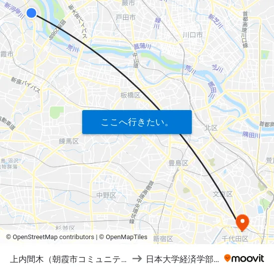上内間木（朝霞市コミュニティバス） to 日本大学経済学部 8号館 map