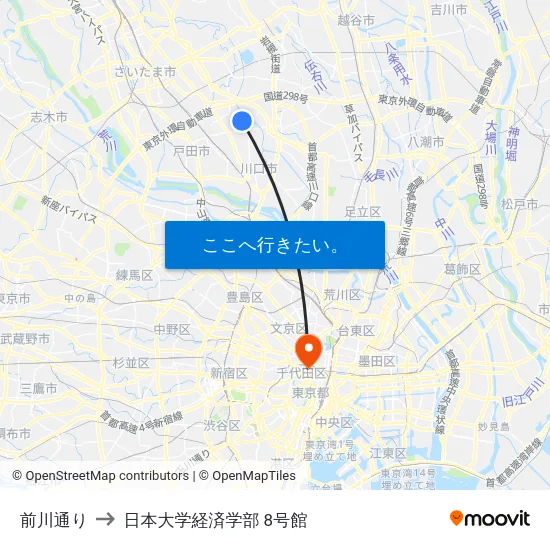 前川通り to 日本大学経済学部 8号館 map