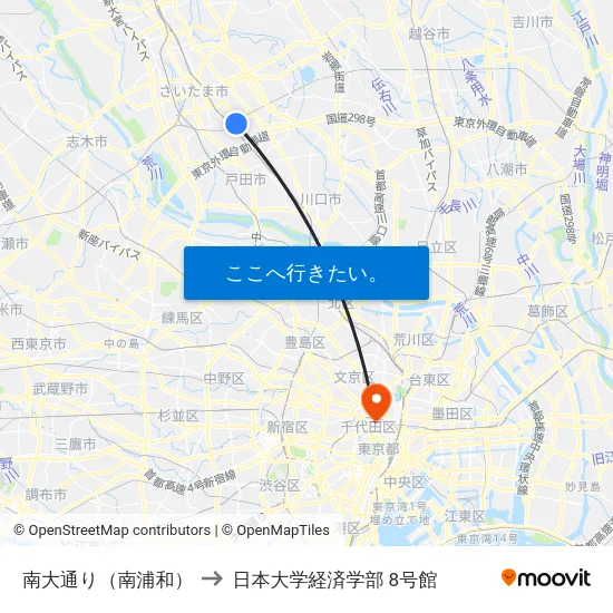 南大通り（南浦和） to 日本大学経済学部 8号館 map