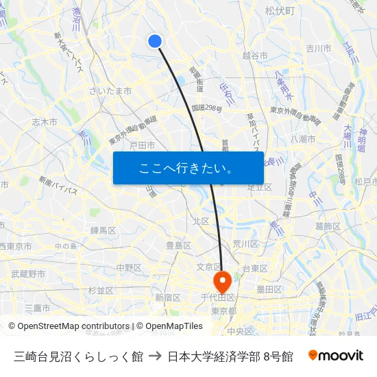 三崎台見沼くらしっく館 to 日本大学経済学部 8号館 map