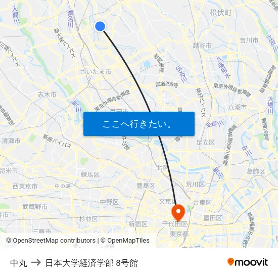 中丸 to 日本大学経済学部 8号館 map