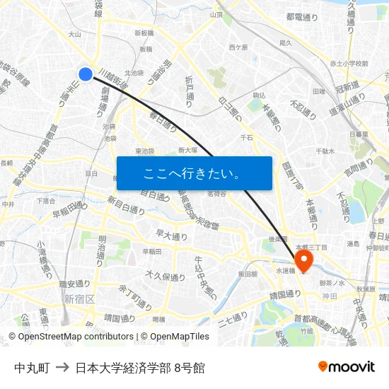 中丸町 to 日本大学経済学部 8号館 map