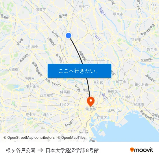 根ヶ谷戸公園 to 日本大学経済学部 8号館 map
