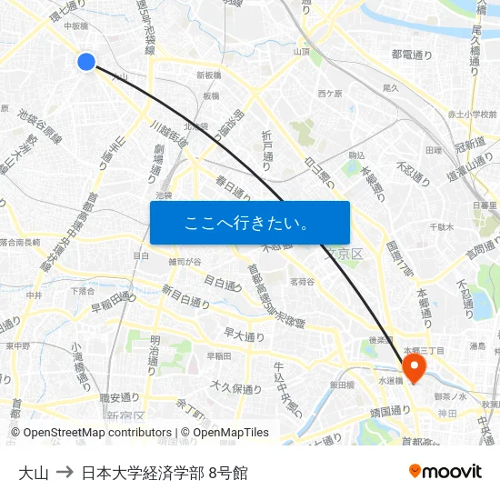 大山 to 日本大学経済学部 8号館 map