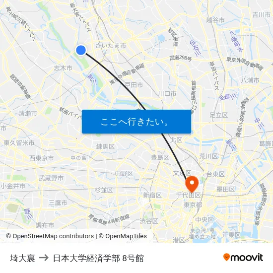 埼大裏 to 日本大学経済学部 8号館 map