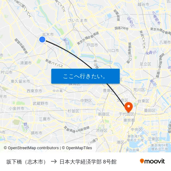 坂下橋（志木市） to 日本大学経済学部 8号館 map