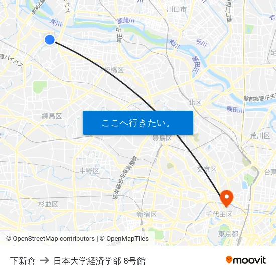 下新倉 to 日本大学経済学部 8号館 map