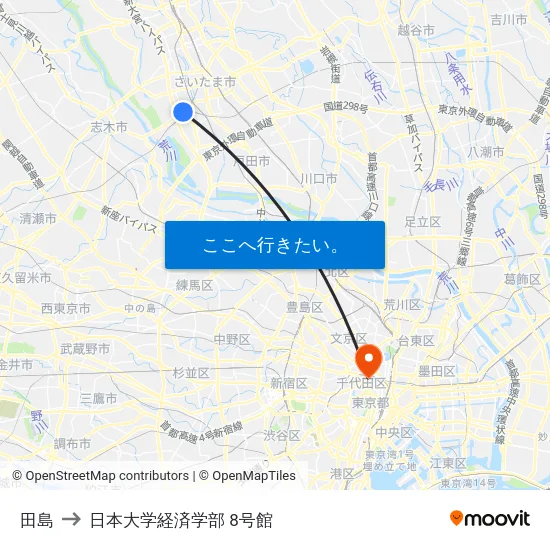 田島 to 日本大学経済学部 8号館 map