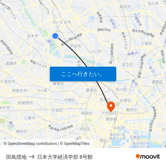 田島団地 to 日本大学経済学部 8号館 map