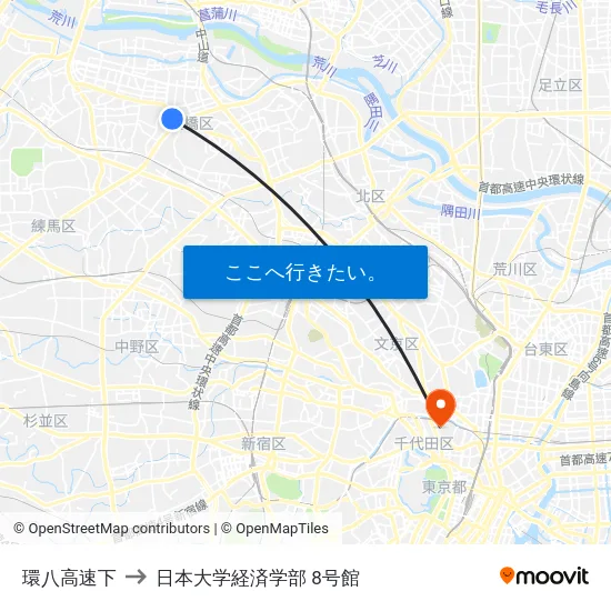 環八高速下 to 日本大学経済学部 8号館 map