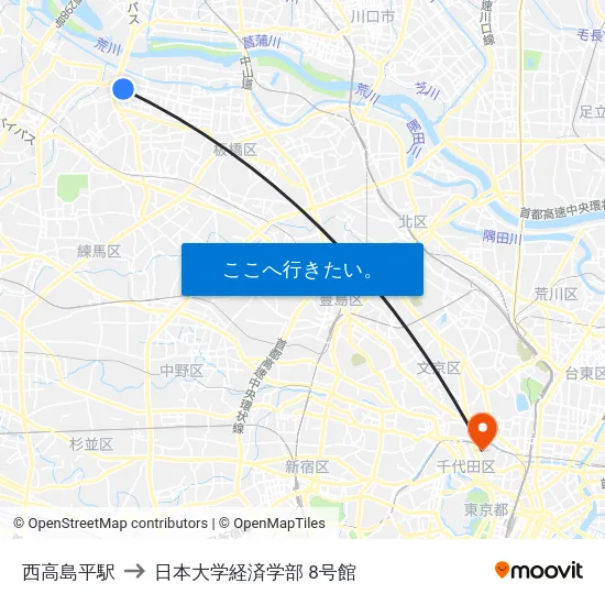 西高島平駅 to 日本大学経済学部 8号館 map