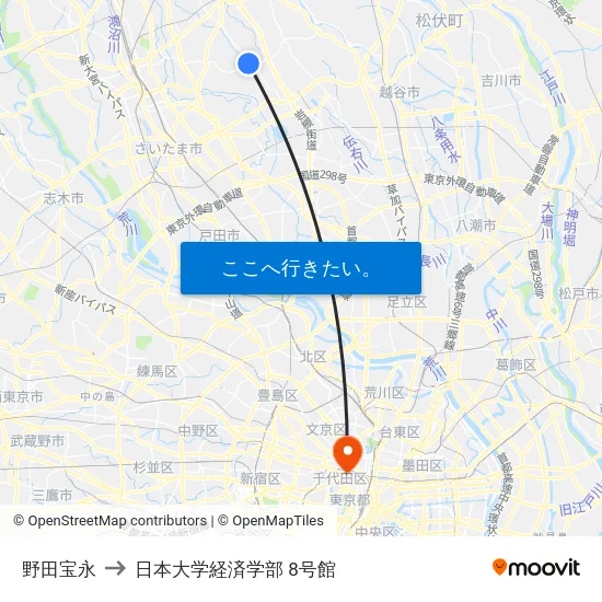 野田宝永 to 日本大学経済学部 8号館 map