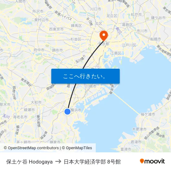保土ケ谷 Hodogaya to 日本大学経済学部 8号館 map