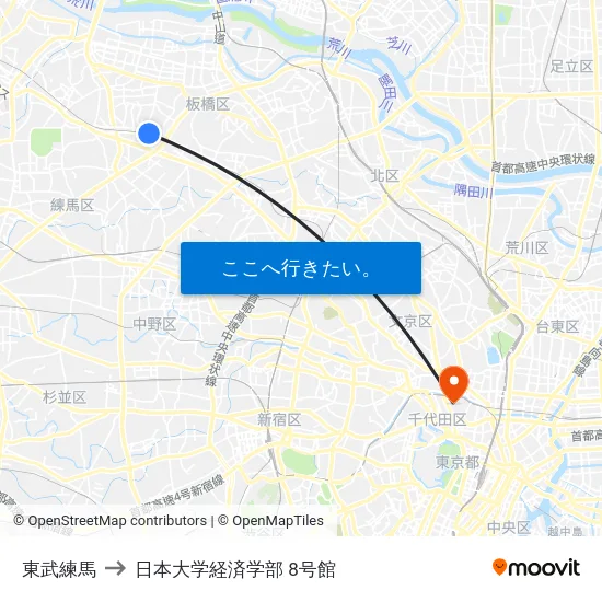 東武練馬 to 日本大学経済学部 8号館 map