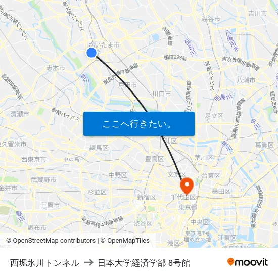 西堀氷川トンネル to 日本大学経済学部 8号館 map