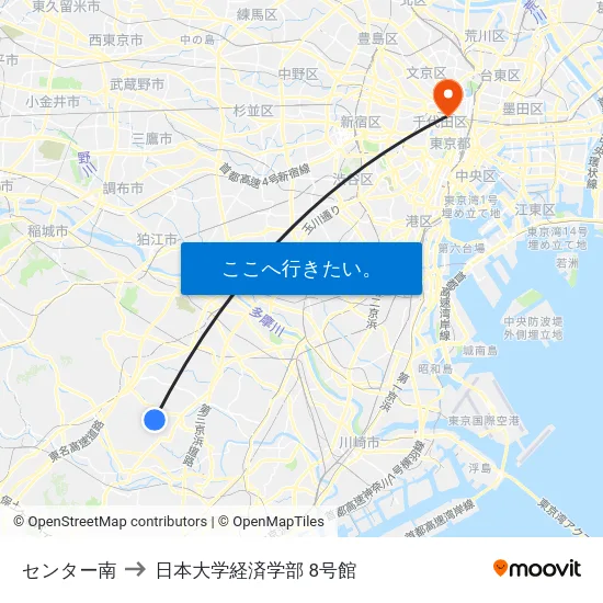 センター南 to 日本大学経済学部 8号館 map