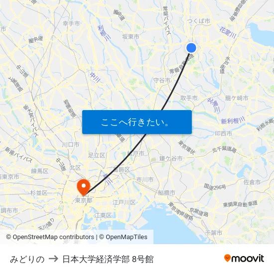 みどりの to 日本大学経済学部 8号館 map