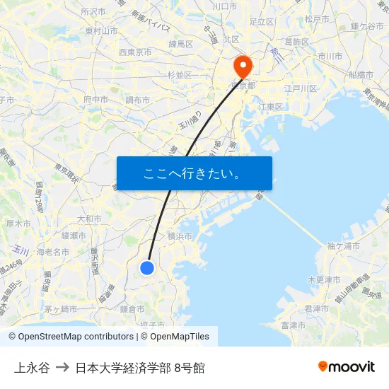 上永谷 to 日本大学経済学部 8号館 map